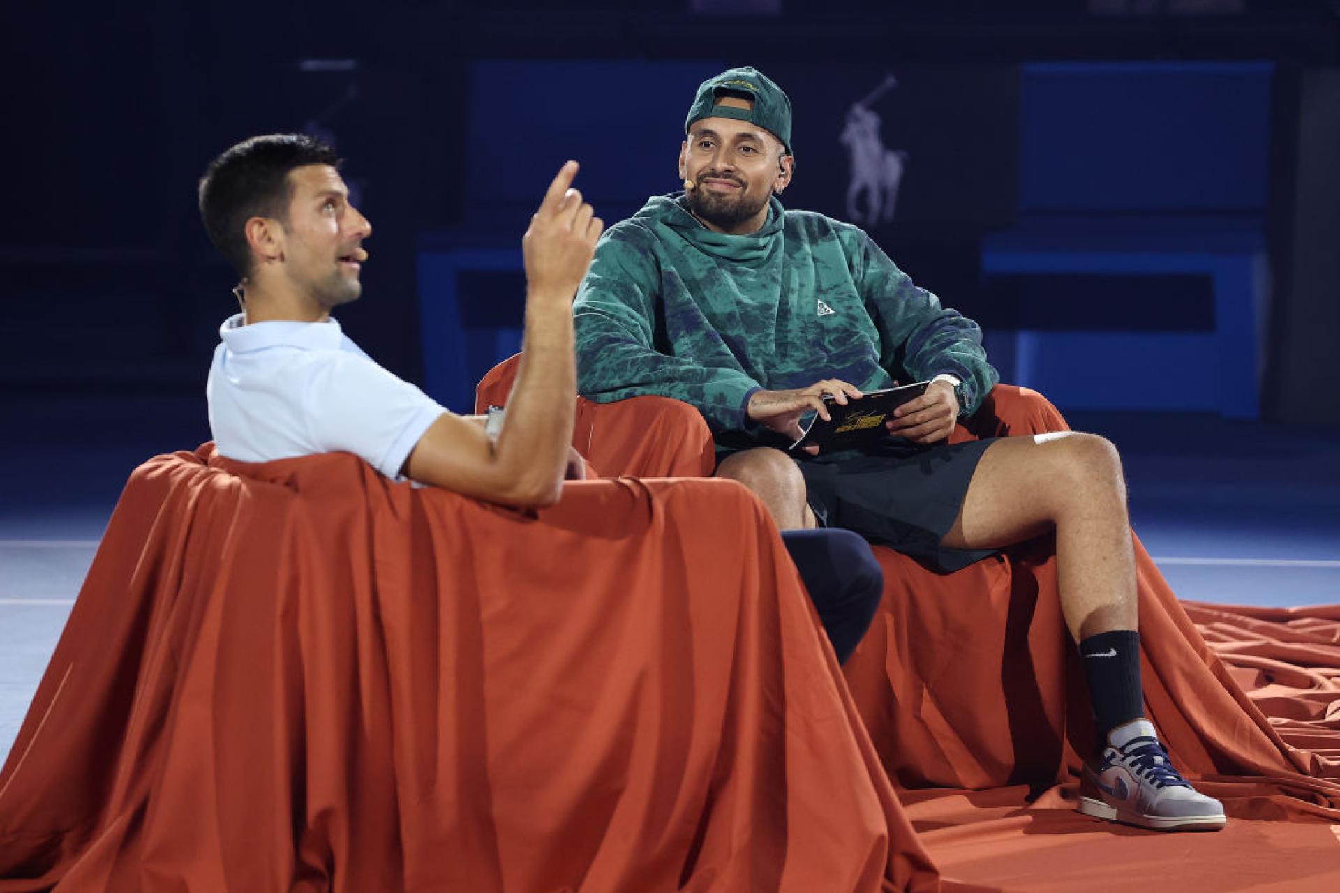 Nick Kyrgios and Novak Djokovic