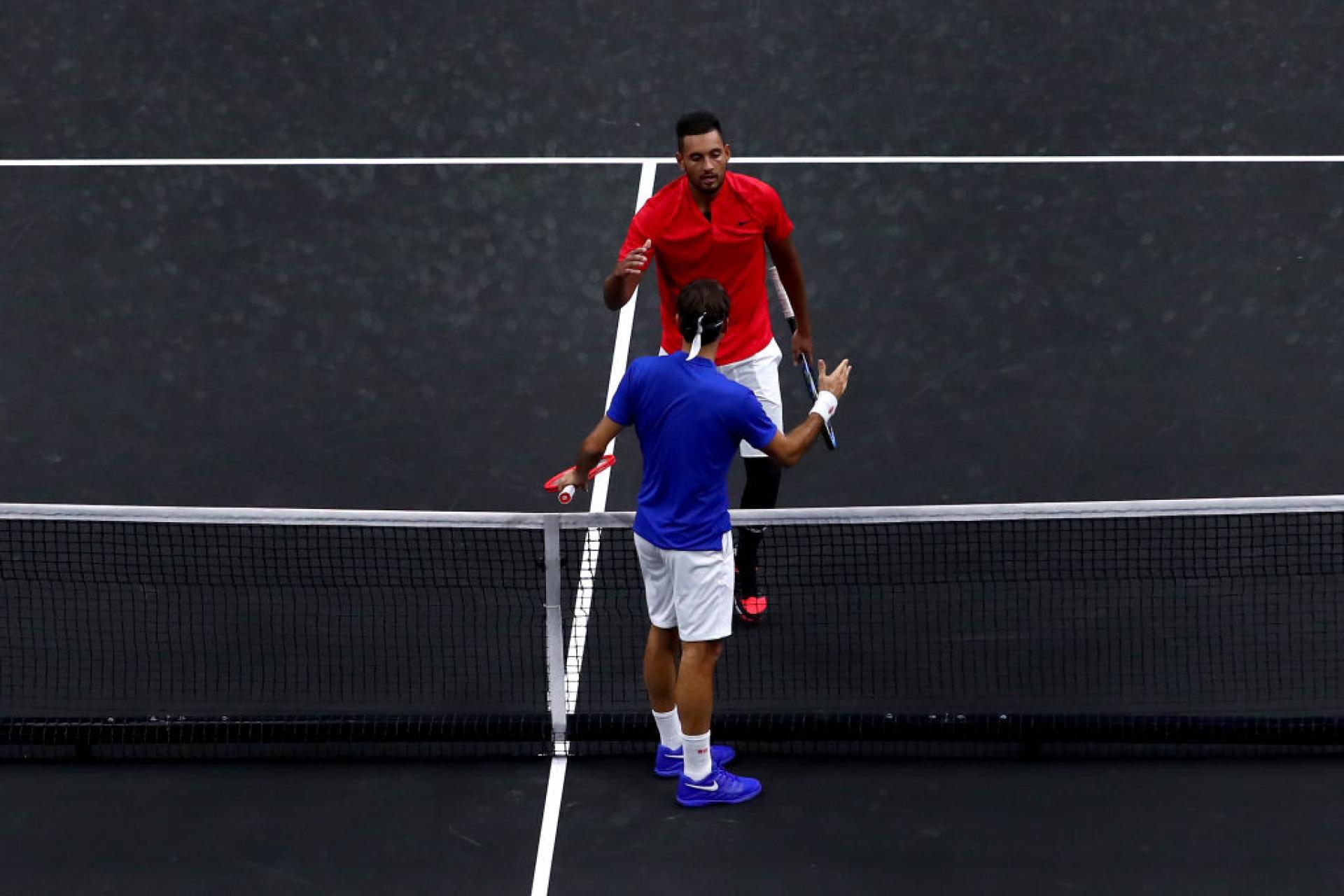 Nick Kyrgios and Roger Federer