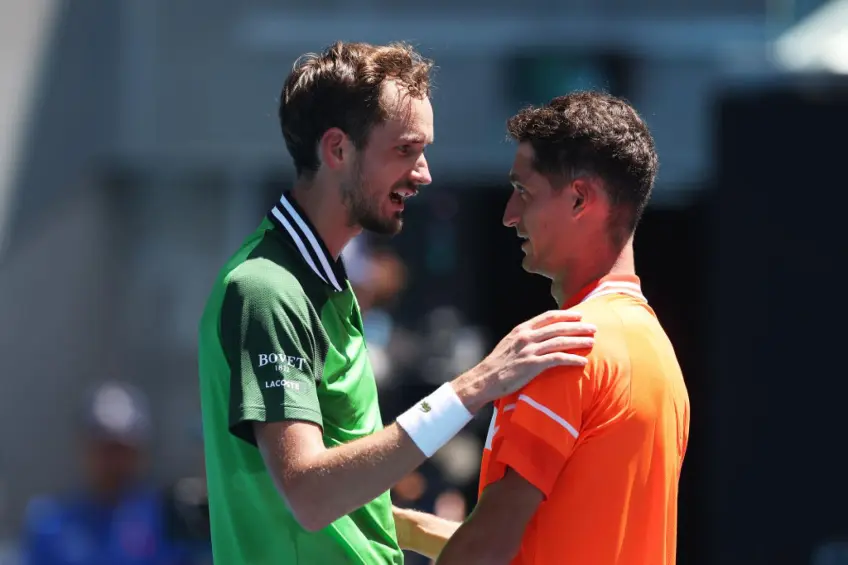Australian Open: Daniil Medvedev struggles but wins when his rival retires