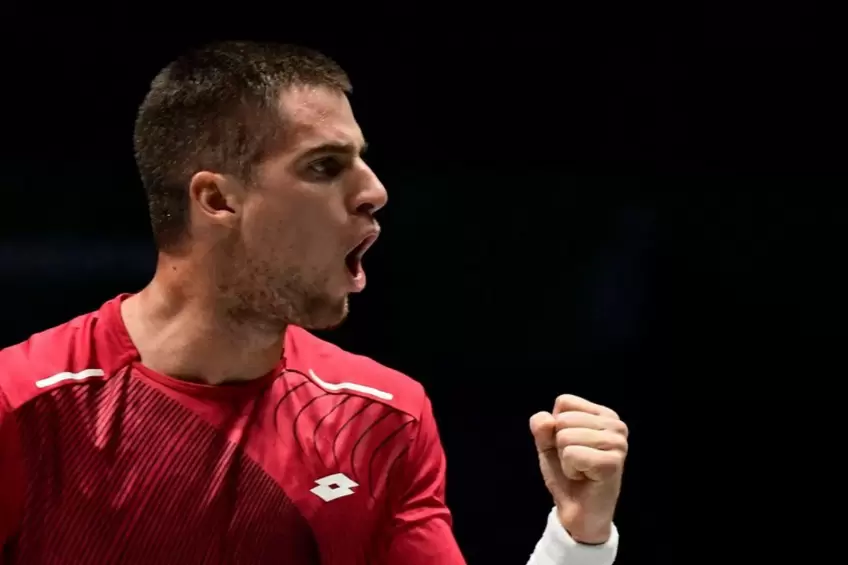 Borna Gojo reacts to sealing win that was key in beating Novak Djokovic-led Serbia