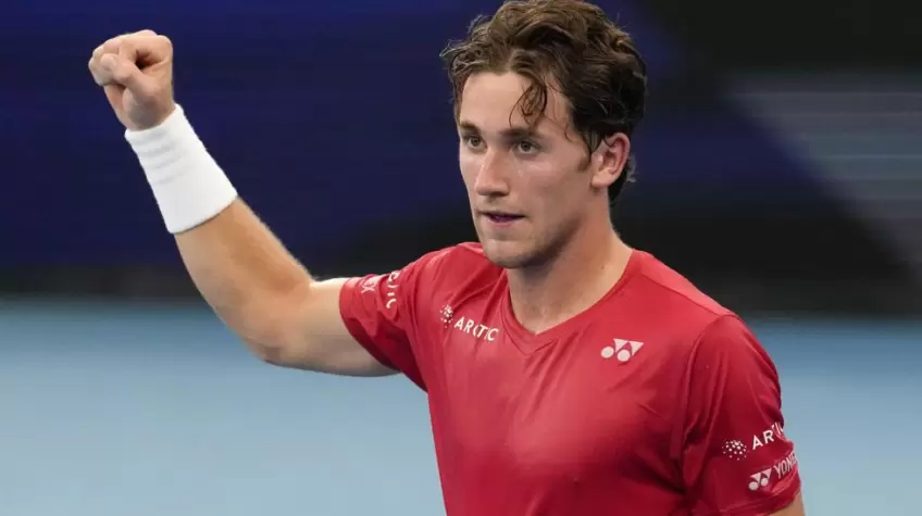 Casper Ruud reacts to thrashing Cristian Garin at ATP Cup