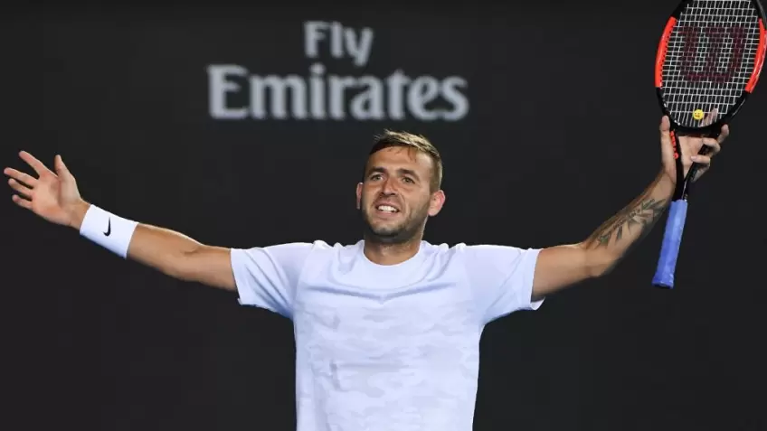 Dan Evans hits shot of the year, says he was very lucky