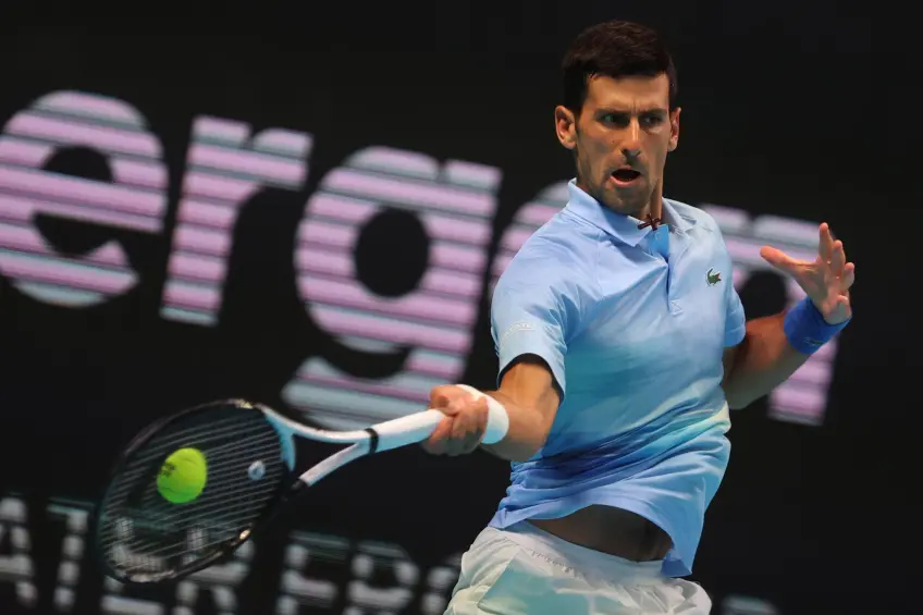 Dominant Novak Djokovic reacts to dismantling Botic van de Zandschulp at Astana Open