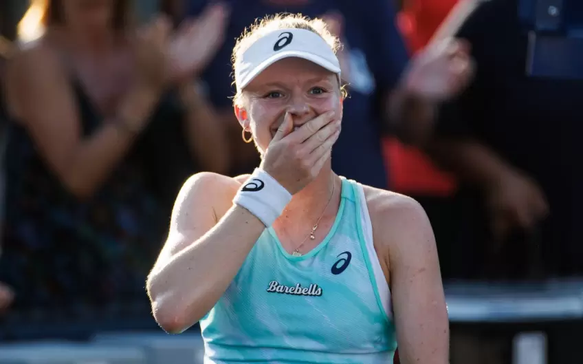 Harriet Dart reacts to shock victory over Daria Kasatkina at US Open