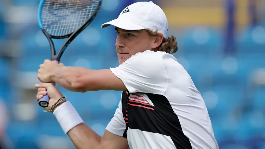 Lucky loser Max Purcell reacts to stunning No. 1 seed Gael Monfils in Eastbourne