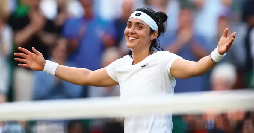Ons Jabeur reacts to making tennis history at Wimbledon