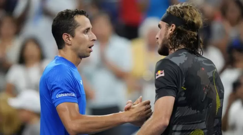 Qualifier Daniel Elahi Galan reacts to shock win over Stefanos Tsitsipas at US Open