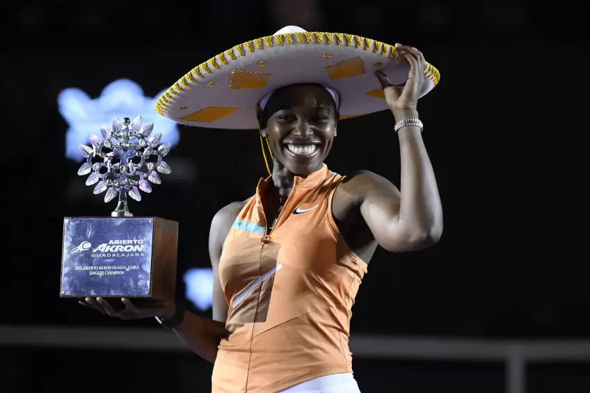 Sloane Stephens reacts to winning first WTA title since 2018