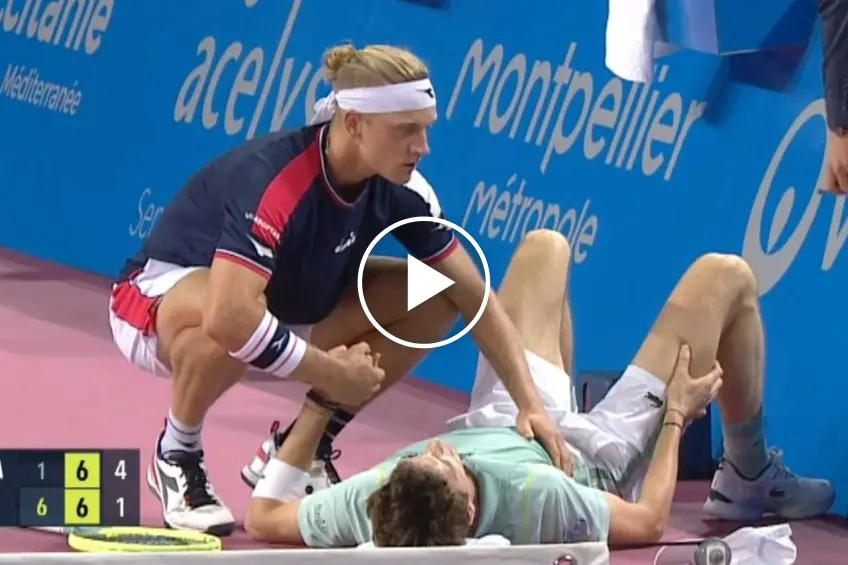 ATP Montpellier: Hugo Humbert injured, Fokina comforts him with affection