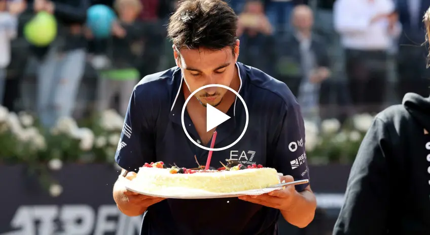 ATP Rome: birthday cake also for Lorenzo Sonego