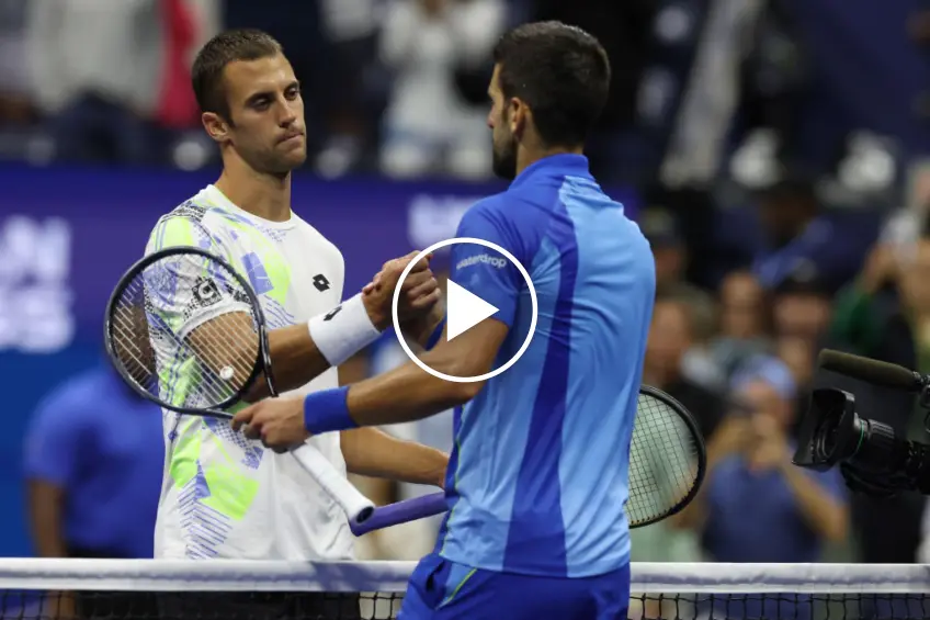 Laslo Djere blasts Novak Djokovic with a shot that blew up the crowd!