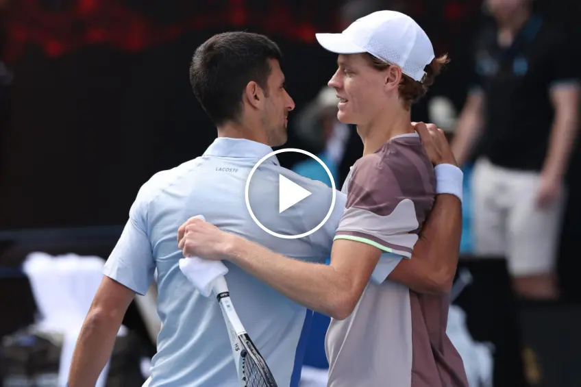 Jannik Sinner beat Novak Djokovic: the match point