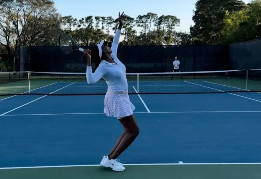 Venus Williams trains hard for the Sunshine Doubles