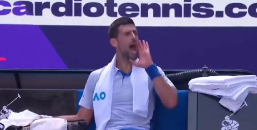 Watch: 'Irked' Novak Djokovic yells at his team, then blows kiss to Nick Kyrgios